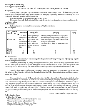 Viết bài làm văn số 3 nghị Luận văn học (Ngữ văn 11) - Trường THPT Tân Hưng